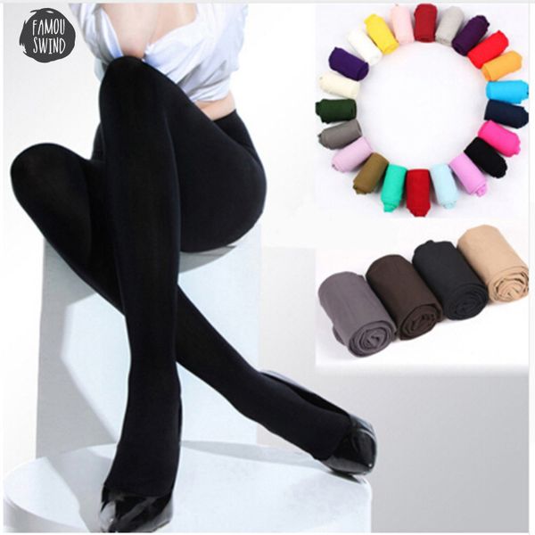 

casual 2019 classic women 120d footed opaque tights thick tights women fashion tights good quality, Black