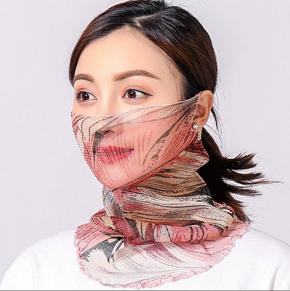 

женщины велоспорт маска для лица лето уф защита шарф защита от солнца печатный рот крышка дышащий пешие прогулки езда шеи маска