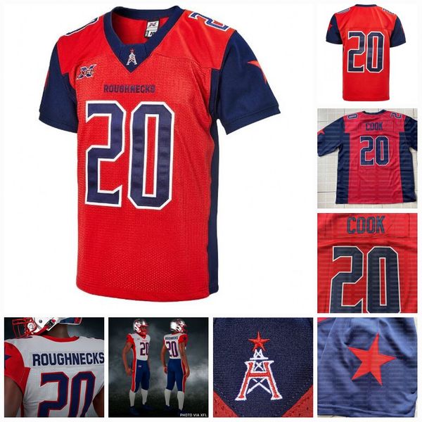 

phillip walker houston roughnecks xfl football jersey connor cook kyle hicks andre williams nick holley james butler marquez williams, Black;red