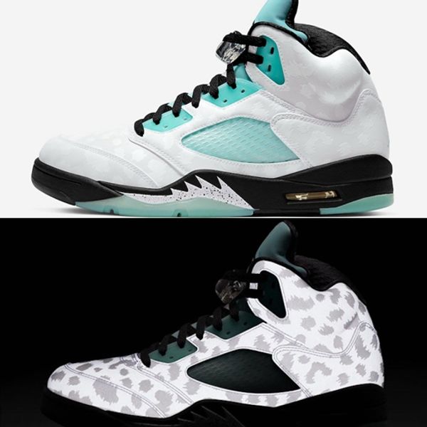 

2020 new island green jumpman 5 basketball shoes for men 5s 3m reflective sneakers mens trainers sports des chassures zapatos size 13