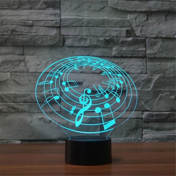 

battery operated gifts 7colors music note compass led night lights 3d led desk table lamp indoor modern lamp decoration for home