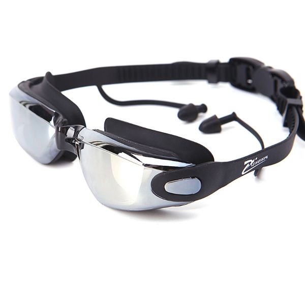 

pro anti fog uv waterproof swimming goggles w/ earplug glasses adjustable