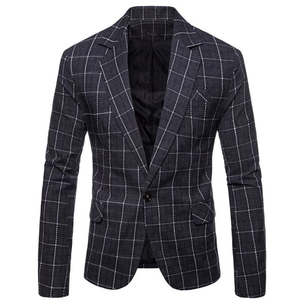 

foreign trade cross-border euro code men's wear leisure time lattice autumn and winter new pattern man's suit, White;black