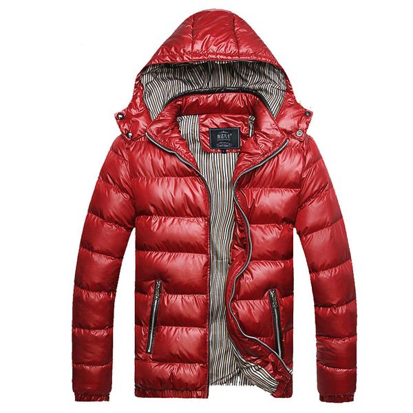 

men hat detachable coat cotton outwear thick parkas coats winter fashion warm jackets hooded collar slim clothes, Black;brown