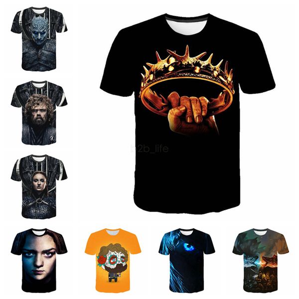 

3d печать футболки Игра престолов Мужчины Женщины унисекс ночь Король Дракон лето