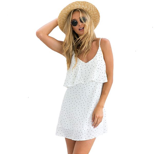 

women dresses womens clothing new off shoulder ruffle dot summer dress women white strap chiffon boho a line party dresses vestido, Black;gray
