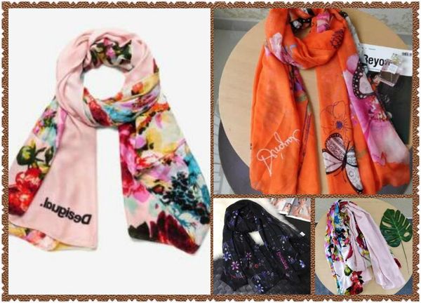 

новая мода желтый печатный шарф шаль испания шарф, Blue;gray