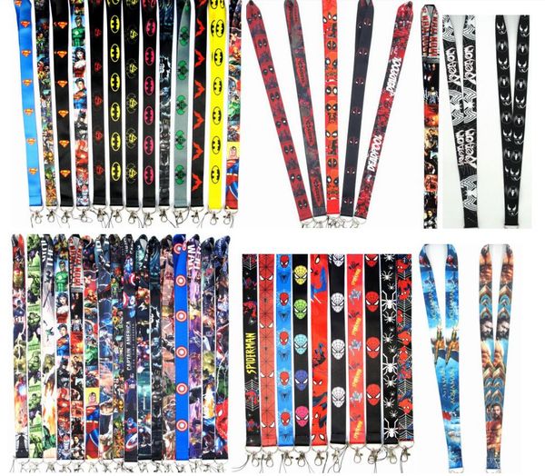 

100 pcs mix cartoon straps lanyard id badge holders mobile neck keychains for party gift r20, Silver