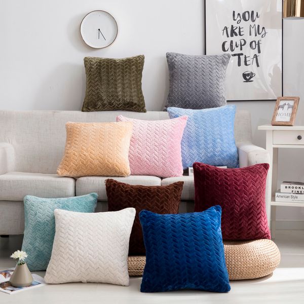

pillow cover 45*45 square decorative pillows home decor velvet cushion cover for living room bedroom sofa living room decoration