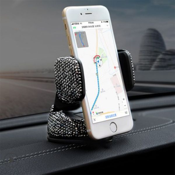 

360 angle rotation abs universal car phone holder air vent base crystal mount dashboard windshield one handed operation