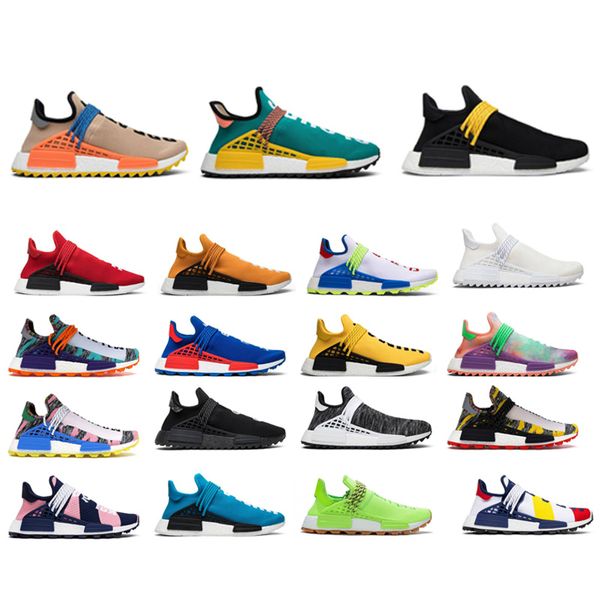 

2020 nmd human race hu pharrell williams men women running shoes nerd black blank canvas homecoming solar pack mens trainer sports sneaker