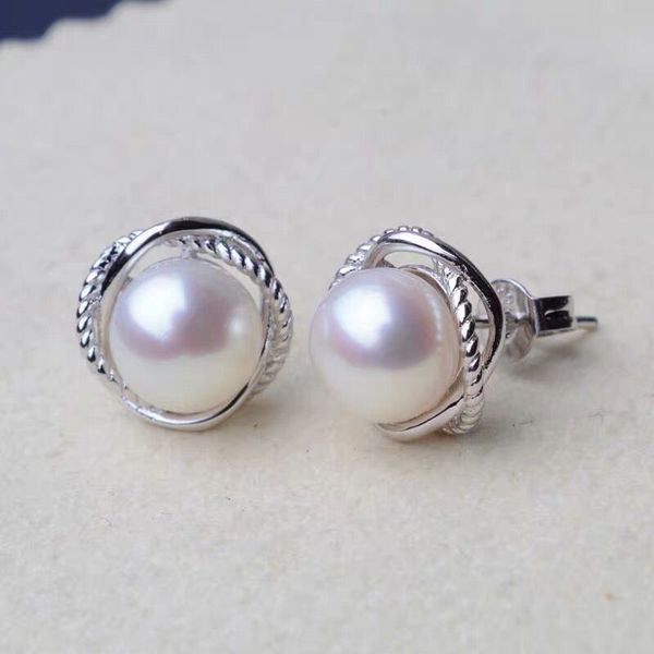 

pearl jewelry natural freshwater pearl earrings for women white pink purple black pearls fine wedding party accessories gift new, Golden;silver