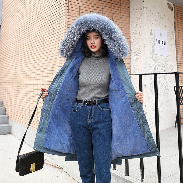 

2019 зима длинная шуба женщина из искусственного меха куртка с капюшоном утолщение теплая верхняя одежда пальто снег одежда 2019 плюс размер, Black