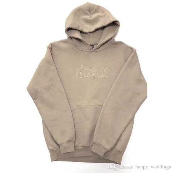 

2019 just bieber drew house embroidery women men 1s:1 hooded dh sweatshirts hoodie hiphip oversized men casual hoodie pullover, Black