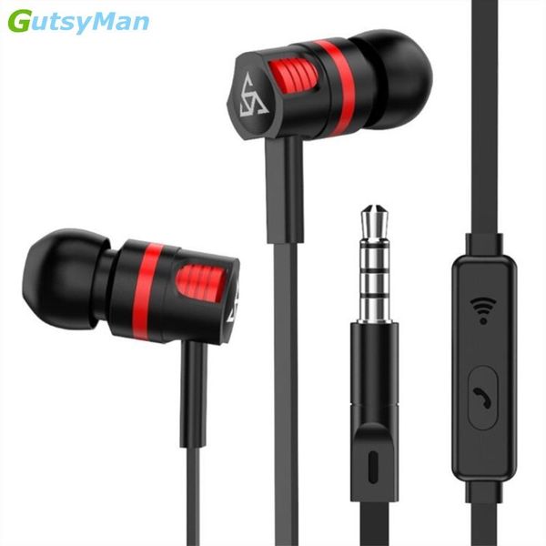 

gutsyman t2 bass sound earphone in-ear sport earphones with mic for xiaomi iphone samsung headset fone de ouvido auriculares mp3
