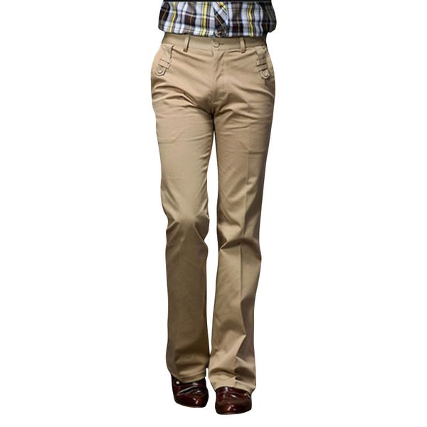 

2020 new men's auturm boot cut jeans male mid waist business bell bottom denim pants flares trousers size 27-36 38, Black