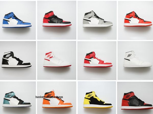 

2019 new 1 low men's high-skateboard classic 1 og bred toe chicago broken joe1 ladies basketball sports shoes size 36-46, Black