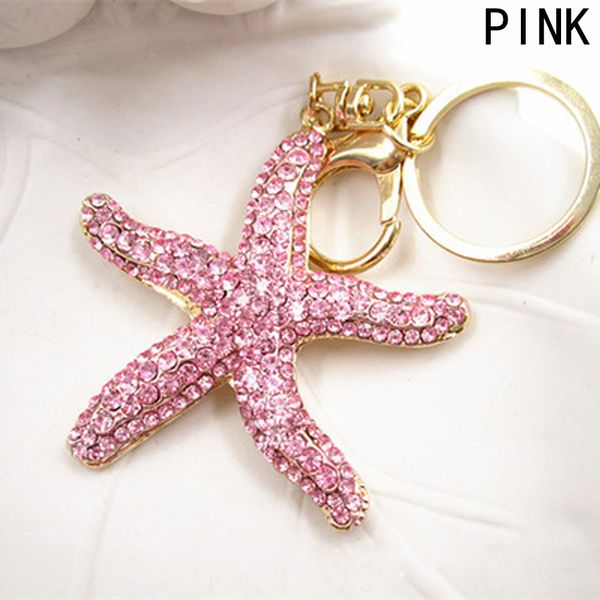 

starfish five asteroid fish charm pendant crystal purse bag key ring chain gift new arrive lovely basic all-match accessories, Silver