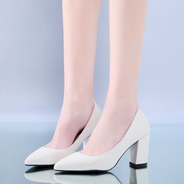 

2019 new style autumn high heels large size women's shoes suitable feet wide obesity thick instep high fat mm large girl's, Black