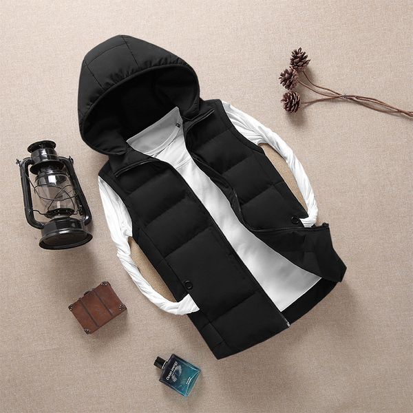 

дизайнер мужской hengzhiyu тенденция свободного покроя с капюшоном шляпа съемный жилет, Black;brown