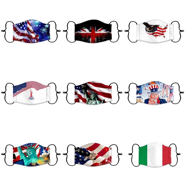 

independence day face mask usa star mask printed breathable fold mouth er cotton washable designer mask ffa4058 #509