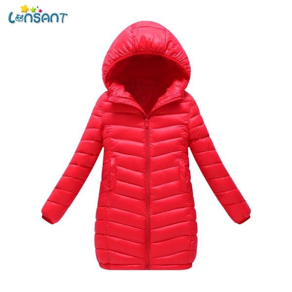 

lonsant down jacket girls 2018 solid hooded long sleeve giubbotti invernali uomo roupas de frio baby girl jacket winter coat n30, Blue;gray