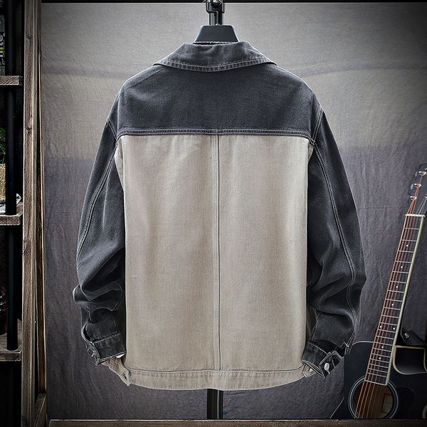 

2020 new denim jacket men's hip hop patchwork retro street casual bomber jackets slim men cowboy jean jacket, Black;brown