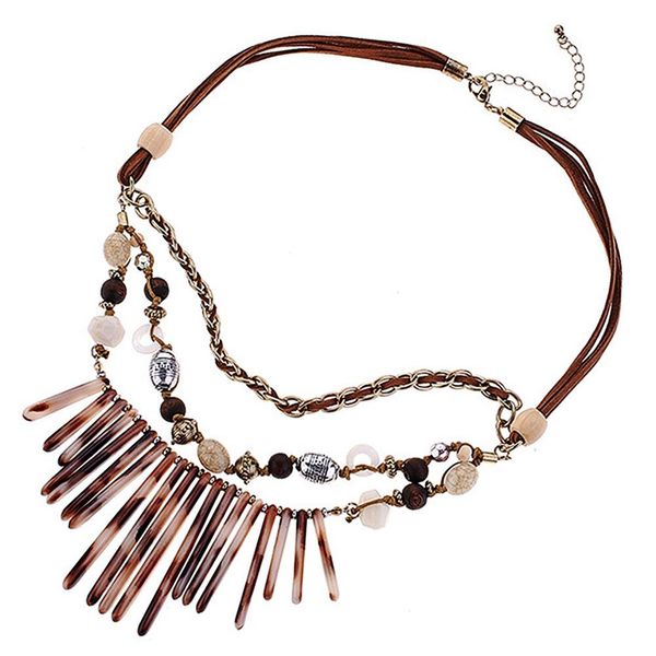 

ethnic korean velvet faux shell acrylic resin beads chain women necklace jewelry new 2019 shipping, Silver