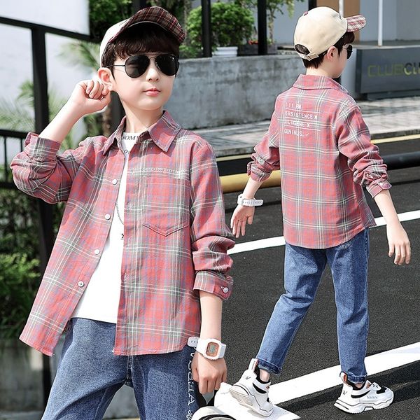 

wear boy's shirt autumn 2020 clothing children's children's western plaid shirt boy's top, White;black