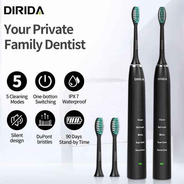 

new dirida s100 rechargeable sonic toothbrush waterproof electric toothbrush 5 mode cleaning teeth oral care