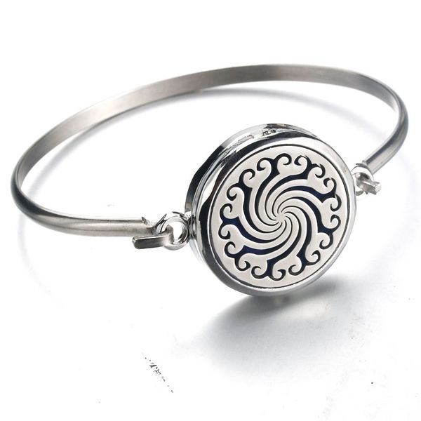 

perfume essential oil diffuser locket bracelet 316l stainless steel bangle magnetic randomly send 1pcs oil pads as gift 010304, Golden;silver
