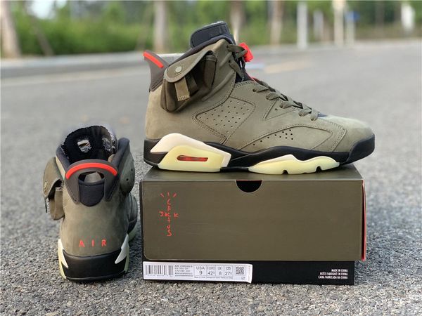 

2020 release authentic air 6 travis scott cactus jack 6s glow in the dark 3m reflective suede medium olive mens basketball shoes trainers