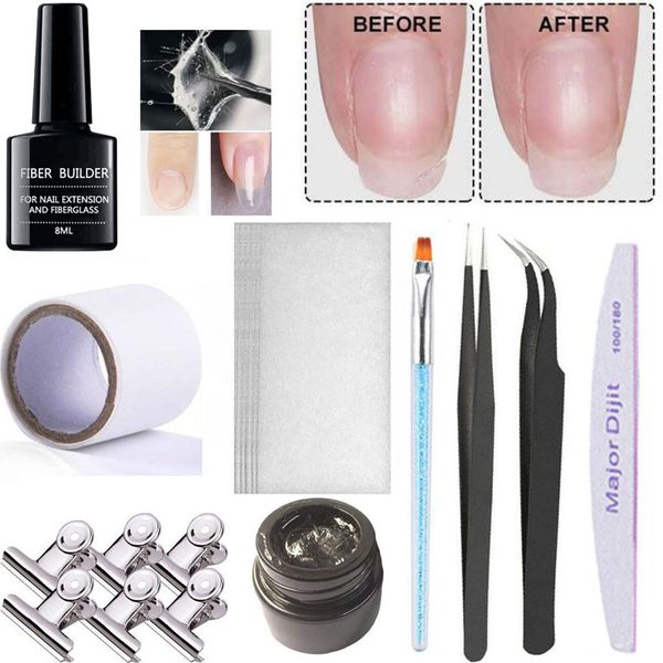 

nail extension repair fiber fiberglass gel nail bake lamp bottom seal layer ptherapy silk stick glue manicure tool 1108