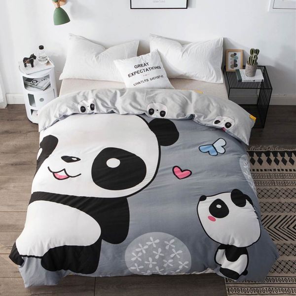 

2018 cartoon print twill only duvet cover(no comforters and fillers) combing cotton bedlinens twin full queen customizing sizes