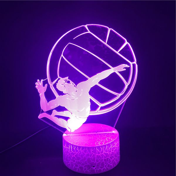 

3d lamp volleyball spiking bluetooth speaker base atmosphere gift for decoration battery powered usb led night light lamp