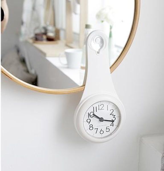

bathroom kitchen waterproof suction clock home creative mute clock diameter 10.5cm 21.5 length 3.8 thick