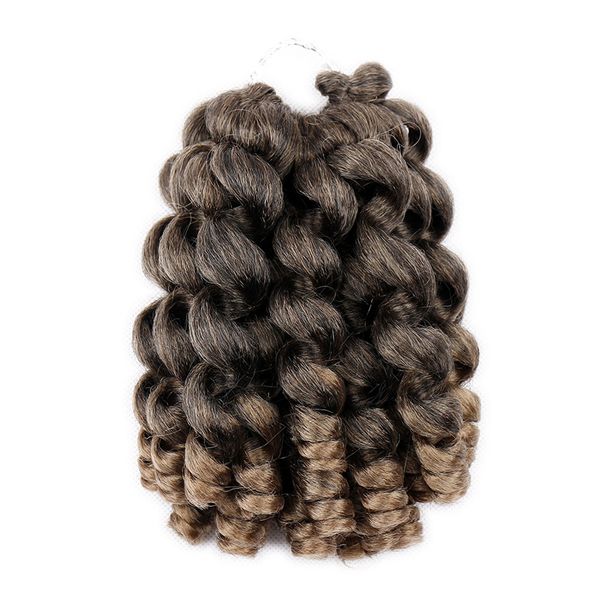 

николь волос 8 дюймов ombre jumpy wand curl вязание крючком косы 20 корней ямайский отказов синтетическое вязание крючком наращивание волос, Black