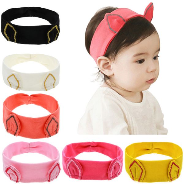 

baby girls headbands 6 colors cartoon kitty ear head bands kids elastic hairband fashion children hair accessories headbands hair bows jy269, Slivery;white