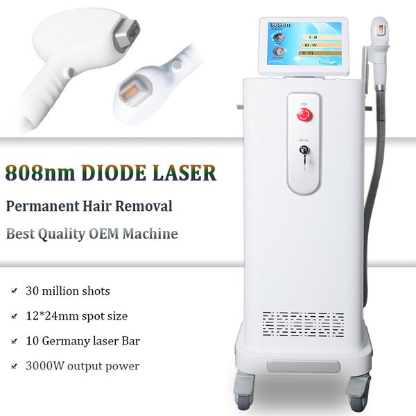 

30 million s 808nm laser diodes hair removal laser depilaction machine 808 diode laser permanent hair removal equipment, Black