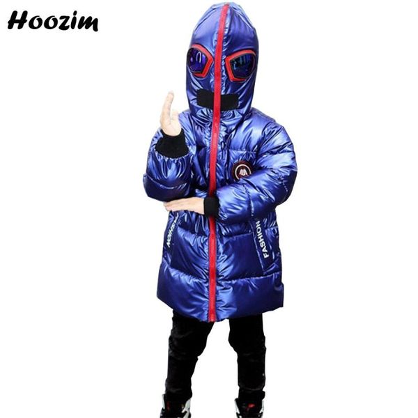 

winter chic thick qulited jacket with glasses high street royal blue hooded parka children high street letter outewear coat boys, Blue;gray