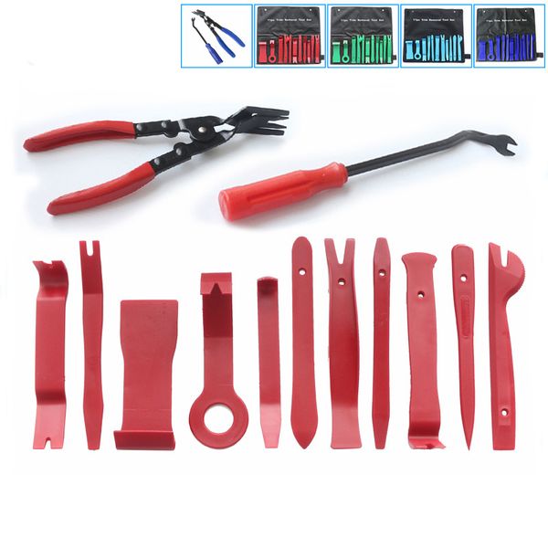 

car audio disassembly tool set of 13 pcs buckle screwdriver light pliers seesaw set soundproof door panel disassembly