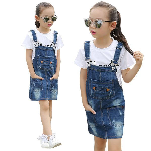 

toddlers denim dresses for girls children clothing summer girls dresses brand baby kids sundress 18m 24m 4 6 8 10 12 14 15 years, Red;yellow