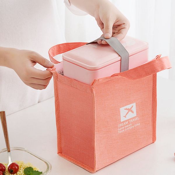 

new 2019 portable insulated lunch bag carry thermal cooler tote picnic case storage bag school travel tote cooler box, Blue;pink