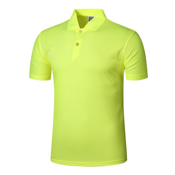 

2023 latest autumn and winter men's casual quick-drying lapel polo simple fluorescent green short sleeve t-shirt jh-004-066, Black