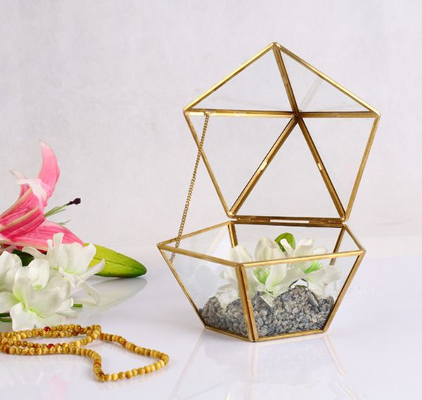 

glass geometric miniatures for terrarium vase tablesucculent planter micro landscape terrarium geometric copper modern vase