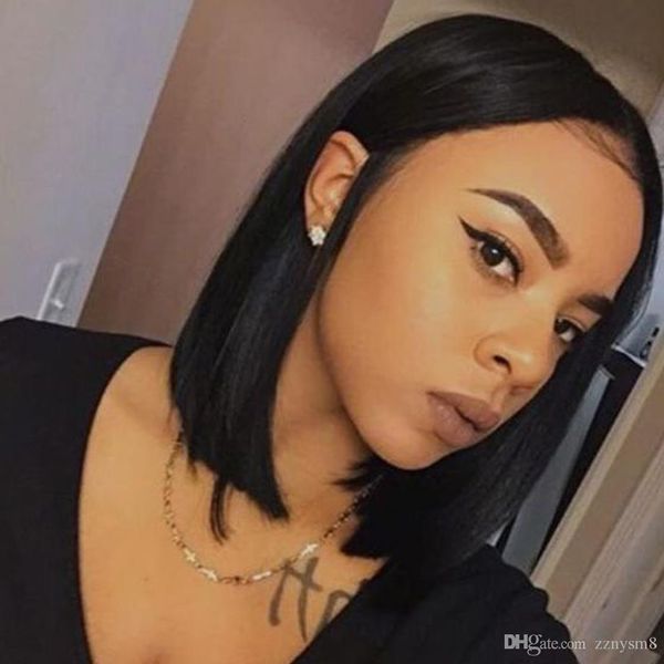 

цена завода фронта шнурка человеческих волос парики бразильский каре grade virgin remy человеческих волос полный парики для чернокожих женщи, Black