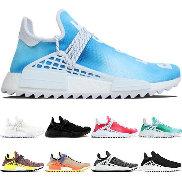 

human race trail running shoes men women pharrell williams hu runner nerd black white peace passion younth casual sports sneakers size 5-12
