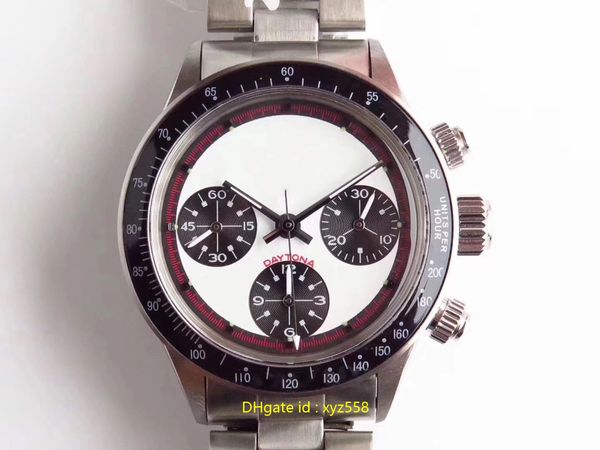 

classcial luxury mens watches mechanical movement wristwatc chronograph 316 stainless steel hardlex diameter 40mm high qaulity swiss watch, Slivery;brown