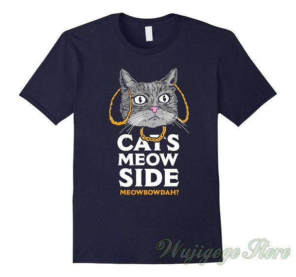 

summer funny print cats meow side meowbowdah t-shirt cash me outside t shirt men women tee 100% cotton tshirts, White;black