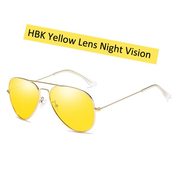 

hbk night vision pilot polarized sunglasses 2019 classical driving fishing aviation sun glasses uv400 gift pm0086, White;black